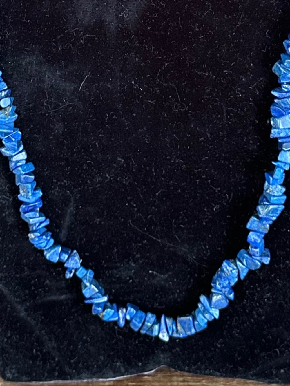 Vintage Lapis Lazuli Natural Gemstone Chip Strand Necklace - 34" Long - Picture 11 of 13